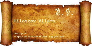 Miloszav Vilmos névjegykártya